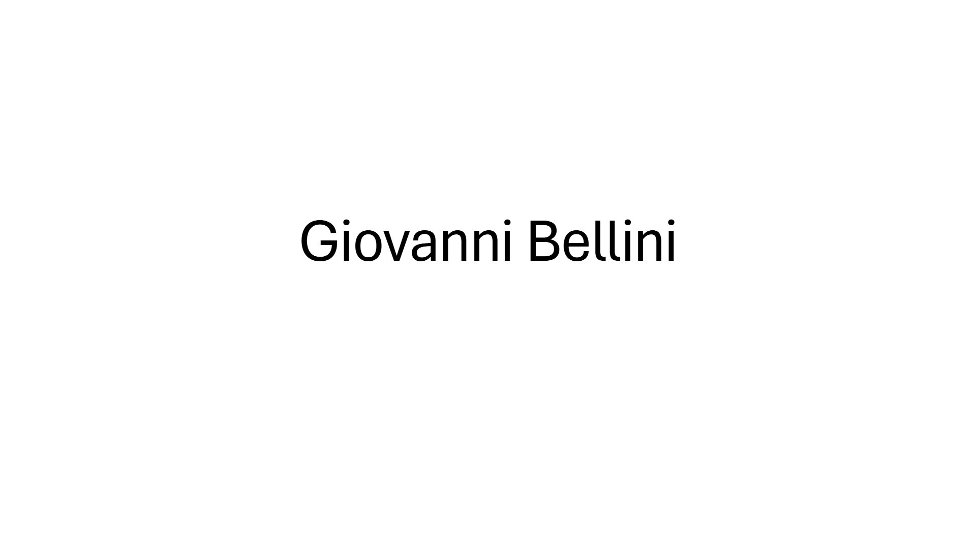 Giovanni Bellini Esitlus, eelvaade