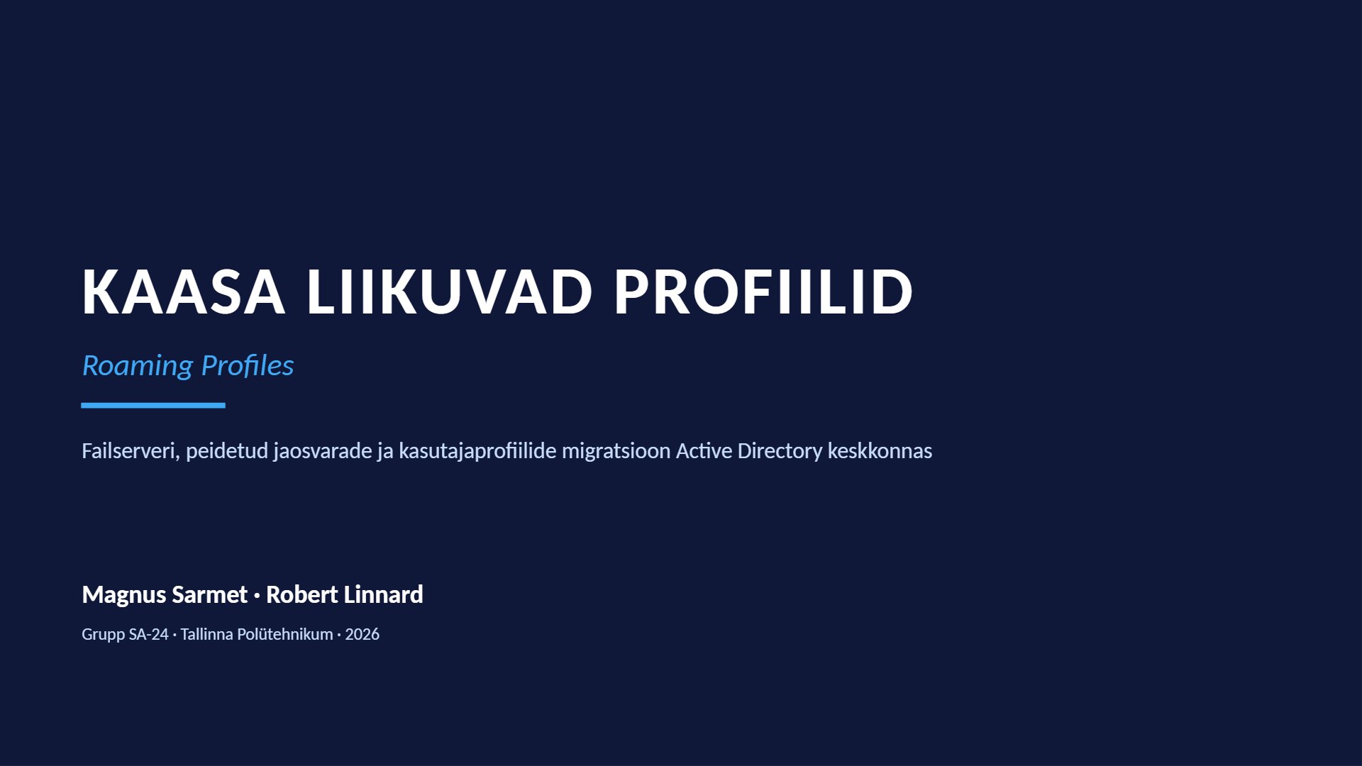 Kaasaliikuvad profiilid, eelvaade