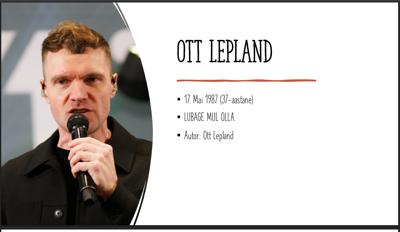 Ott Lepland, eelvaade