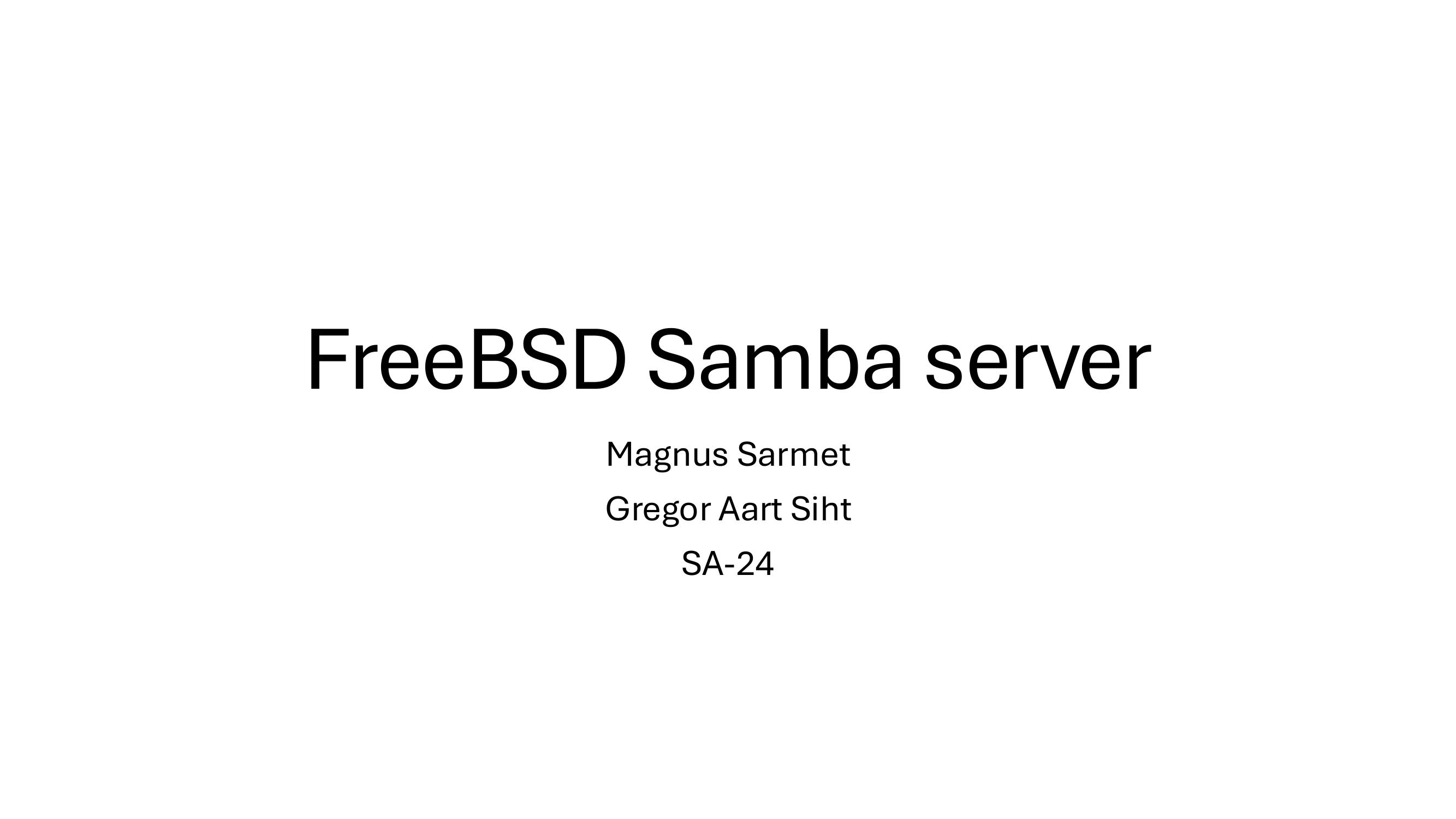 FreeBSD Samba Server, eelvaade