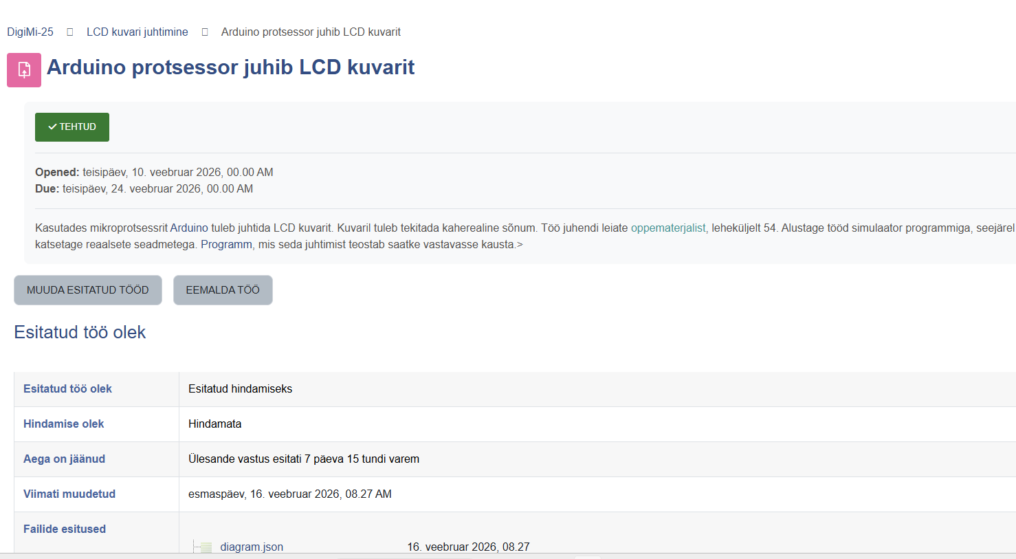Arduino protsessor juhib LCD kuvarit, eelvaade