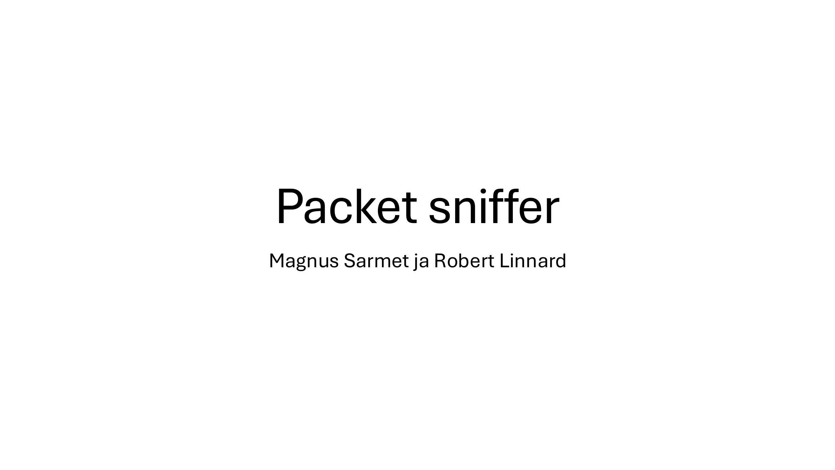 Packet sniffer, eelvaade