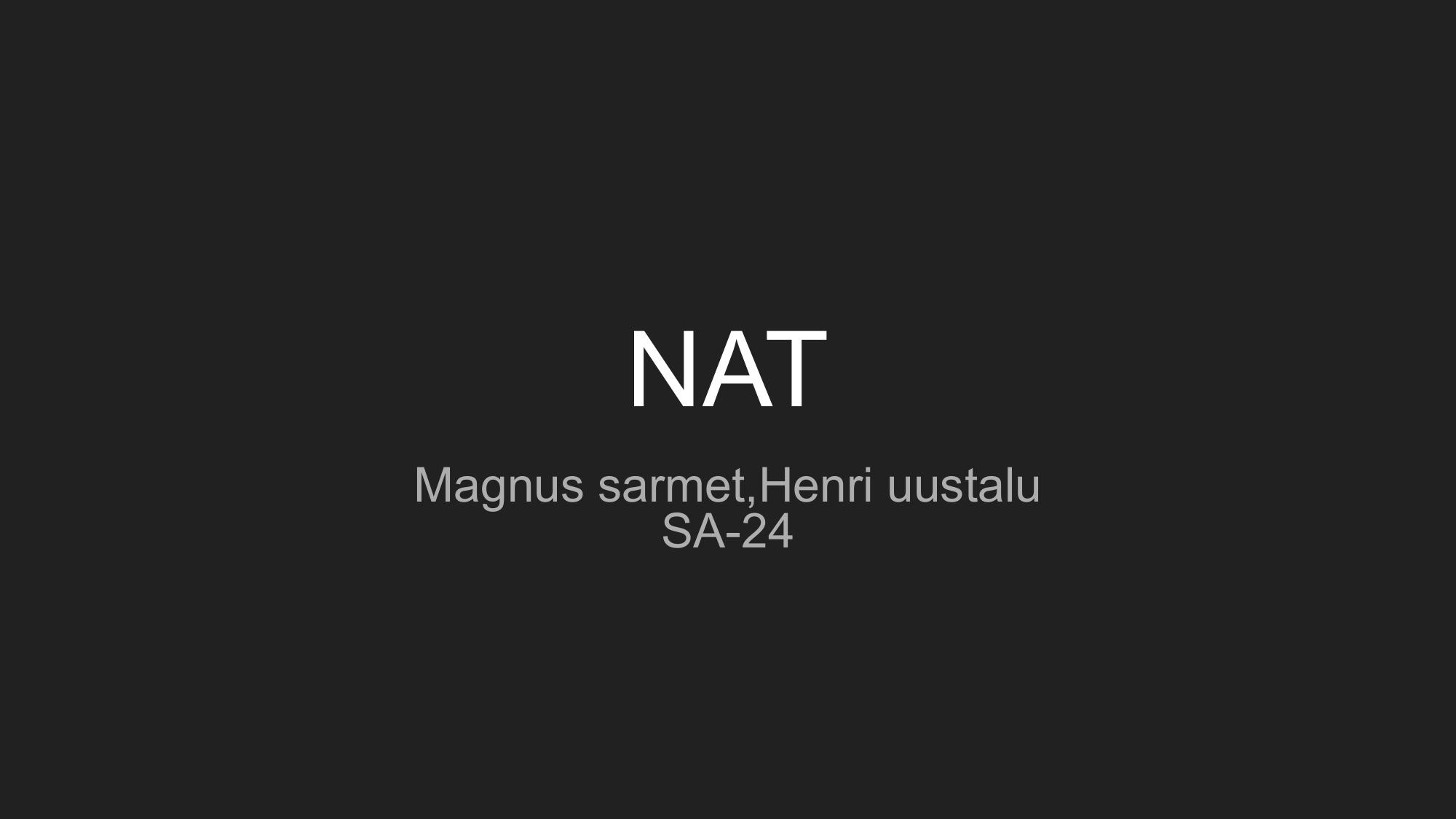 Virtuaalne NAT, eelvaade